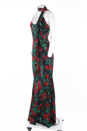 Alexandra Miro Black Chiffon Maxi Dress