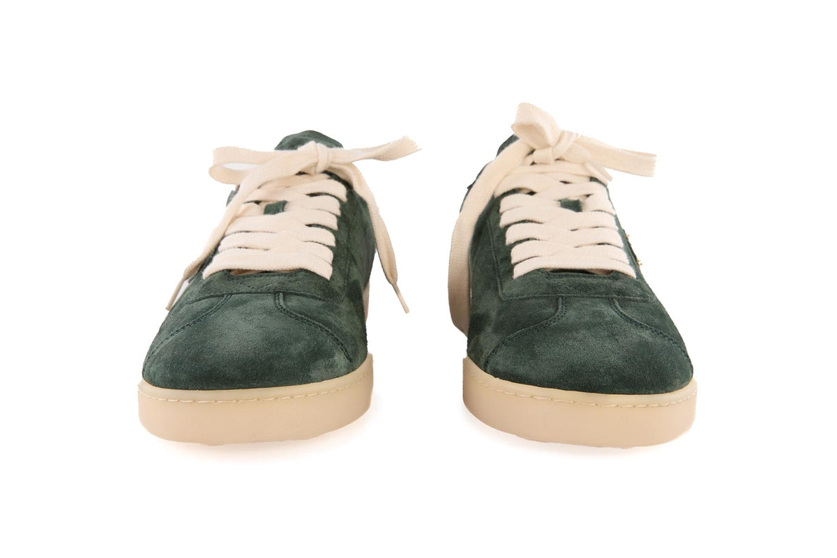 PRADA GREEN MEN'S LANE SUEDE SNEAKERS EU 43.5 UK 9.5 US 10.5