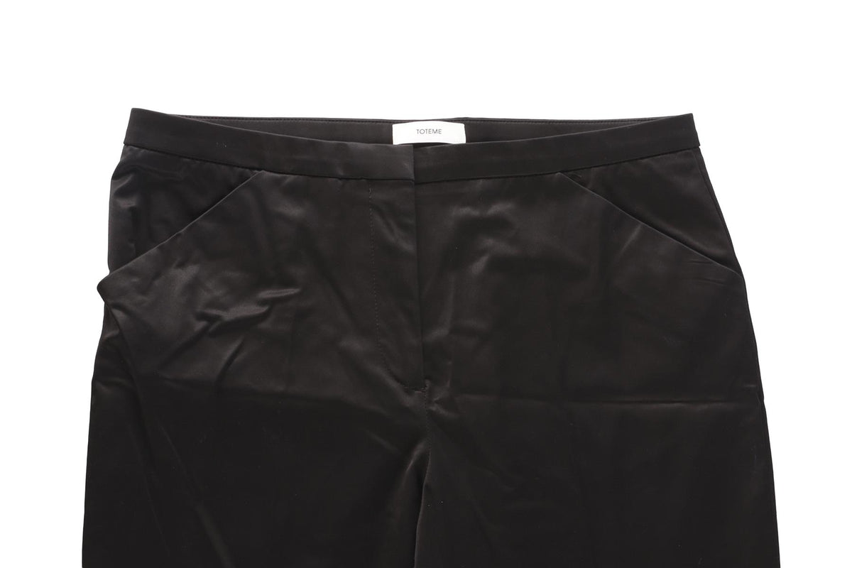 TOTEME BLACK COTTON STRAIGHT LEG PANTS EU 36 UK 8