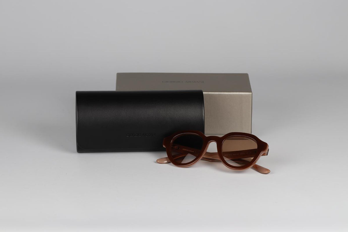 GIORGIO ARMANI ROUND FRAME ACETATE SUNGLASSES