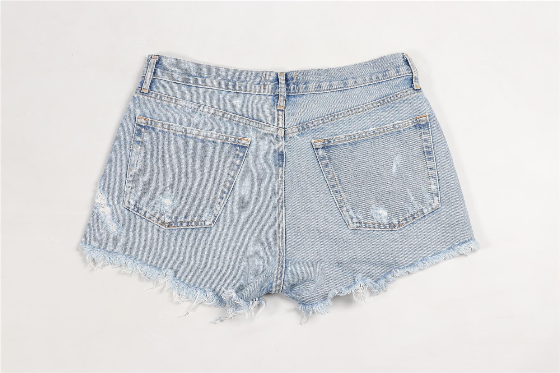 FRAME BLUE HIGH RISE DENIM SHORTS W29 UK 10-12