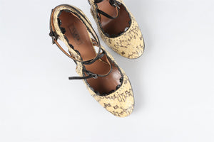 ALAÏA  YELLOW SNAKESKIN PUMPS EU 37.5 UK 4.5 US 7.5