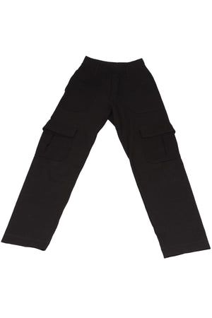 LESET BLACK JERSEY STRAIGHT LEG PANTS XSMALL