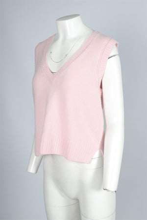 ME+EM PINK CASHMERE VEST LARGE