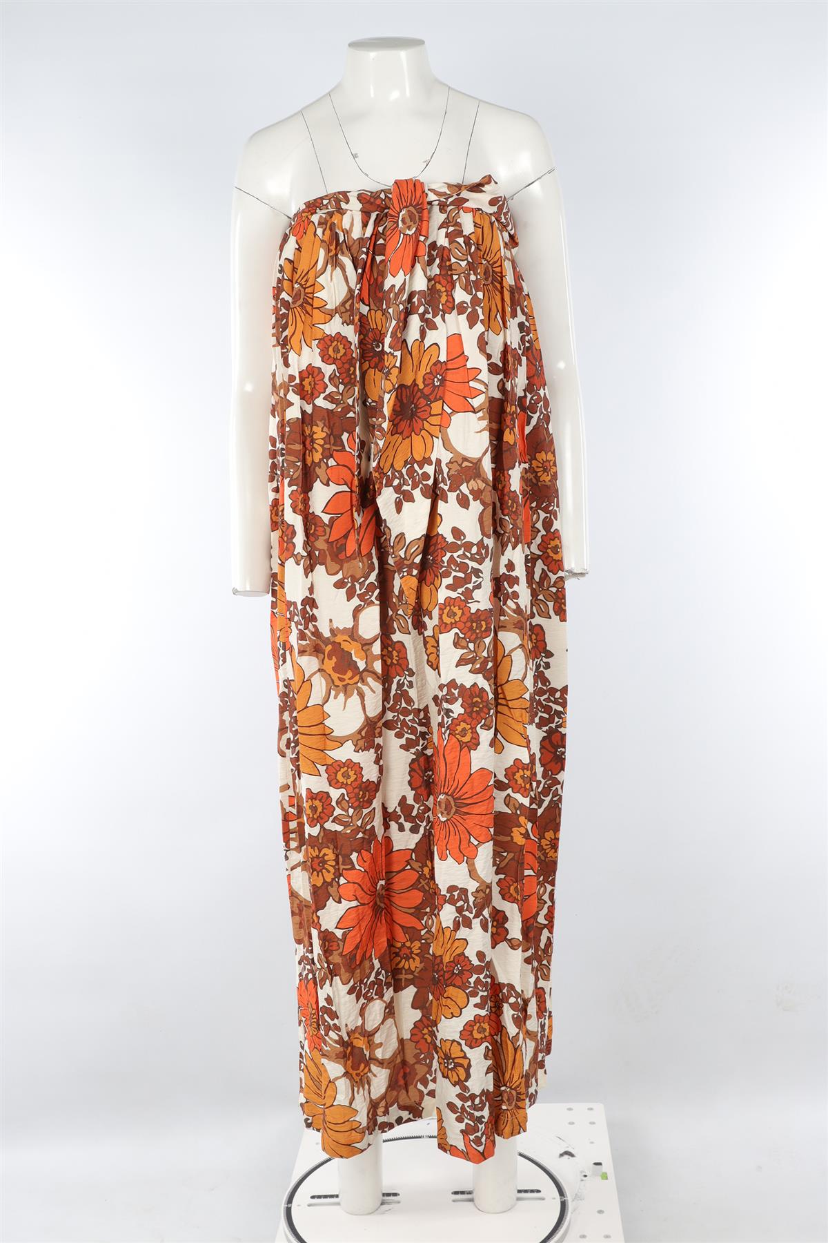 DODO BAR OR ORANGE WOVEN MAXI DRESS SMALL