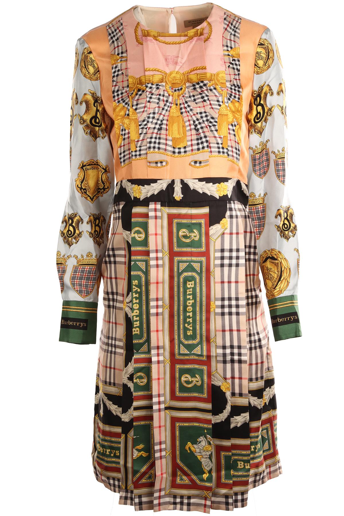 BURBERRY MULTI SILK MIDI DRESS UK 10
