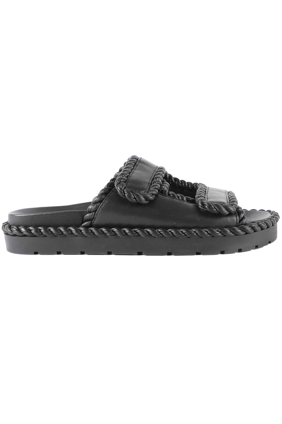 BOTTEGA VENETA BLACK LEATHER SANDALS EU 38 UK 5 US 8