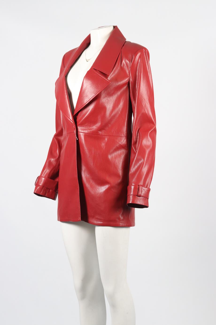 HOUSE OF HARLOW 1960 FAUX LEATHER BLAZER XSMALL