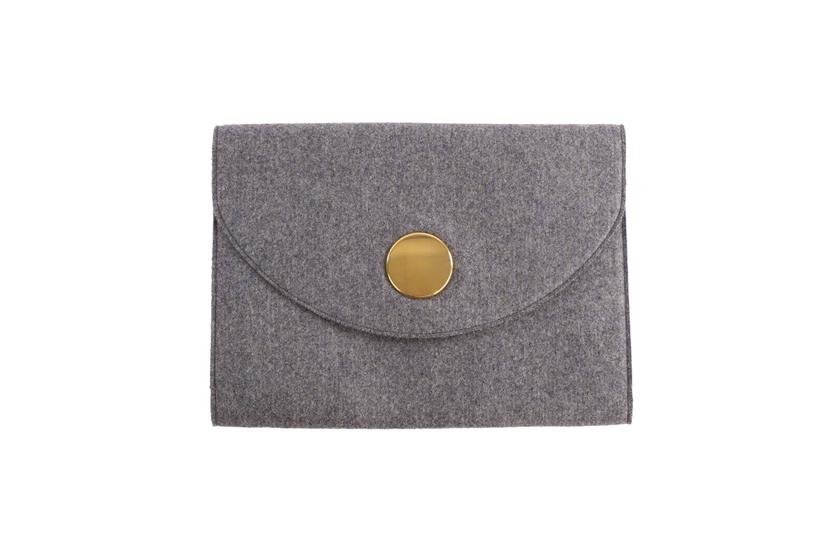 CÉLINE BLUE ORB FELT CLUTCH