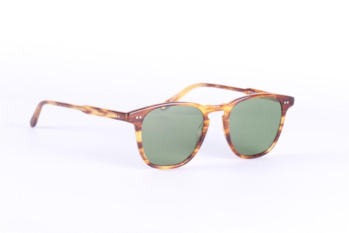 GARRETT LEIGHT BROWN SQUARE FRAME ACETATE SUNGLASSES