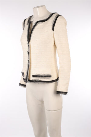 CHANEL IVORY 2009 COTTON JACKET FR 40 UK 12