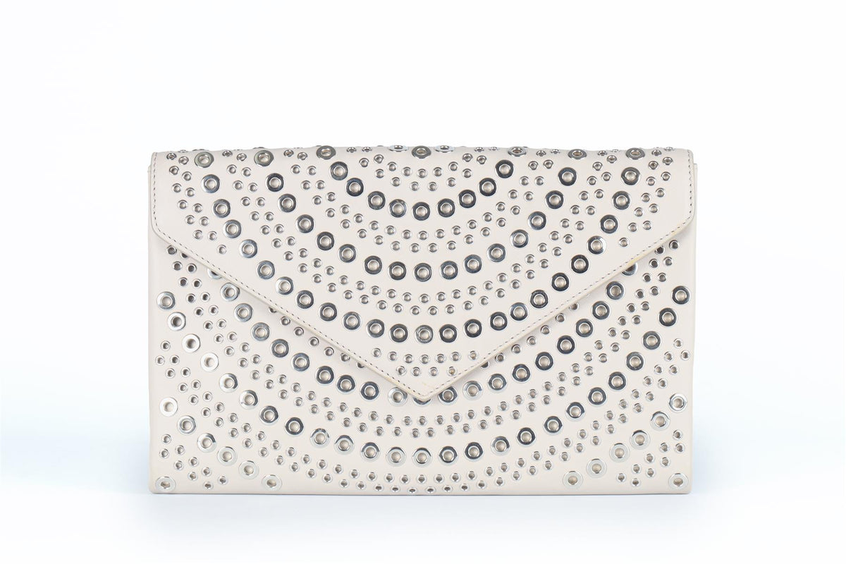 ALAÏA GREY LEATHER CLUTCH