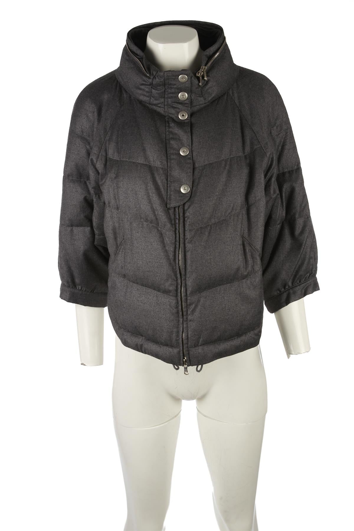 BRUNELLO CUCINELLI GREY PADDED DOWN JACKET IT 40 UK 8