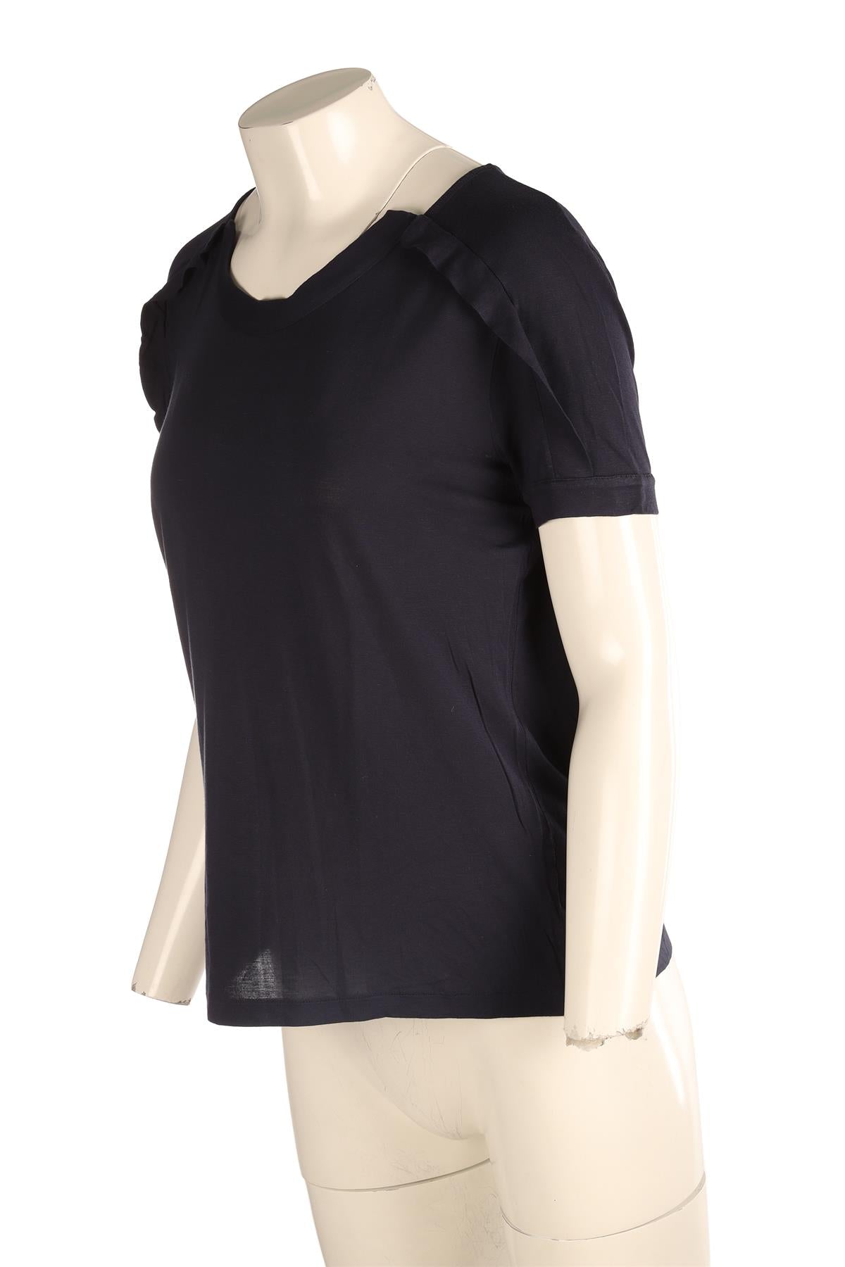 BOTTEGA VENETA NAVY JERSEY T-SHIRT IT 44 UK 12
