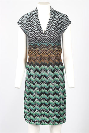 MISSONI GREEN CROCHET MIDI DRESS IT 40 UK 8