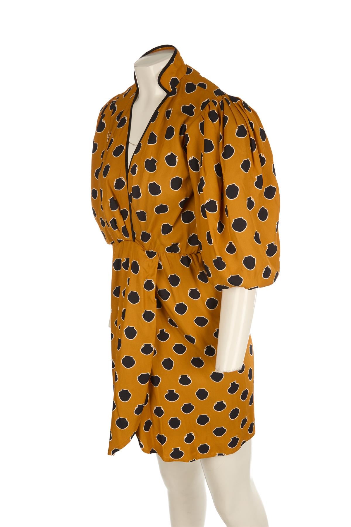 JOHANNA ORTIZ ORANGE WOVEN MINI DRESS US 2 UK 6