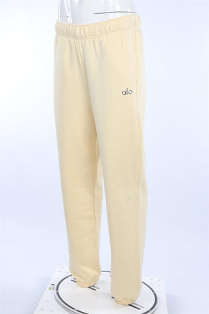 ALO YOGA YELLOW COTTON TRACK PANTS MEDIUM