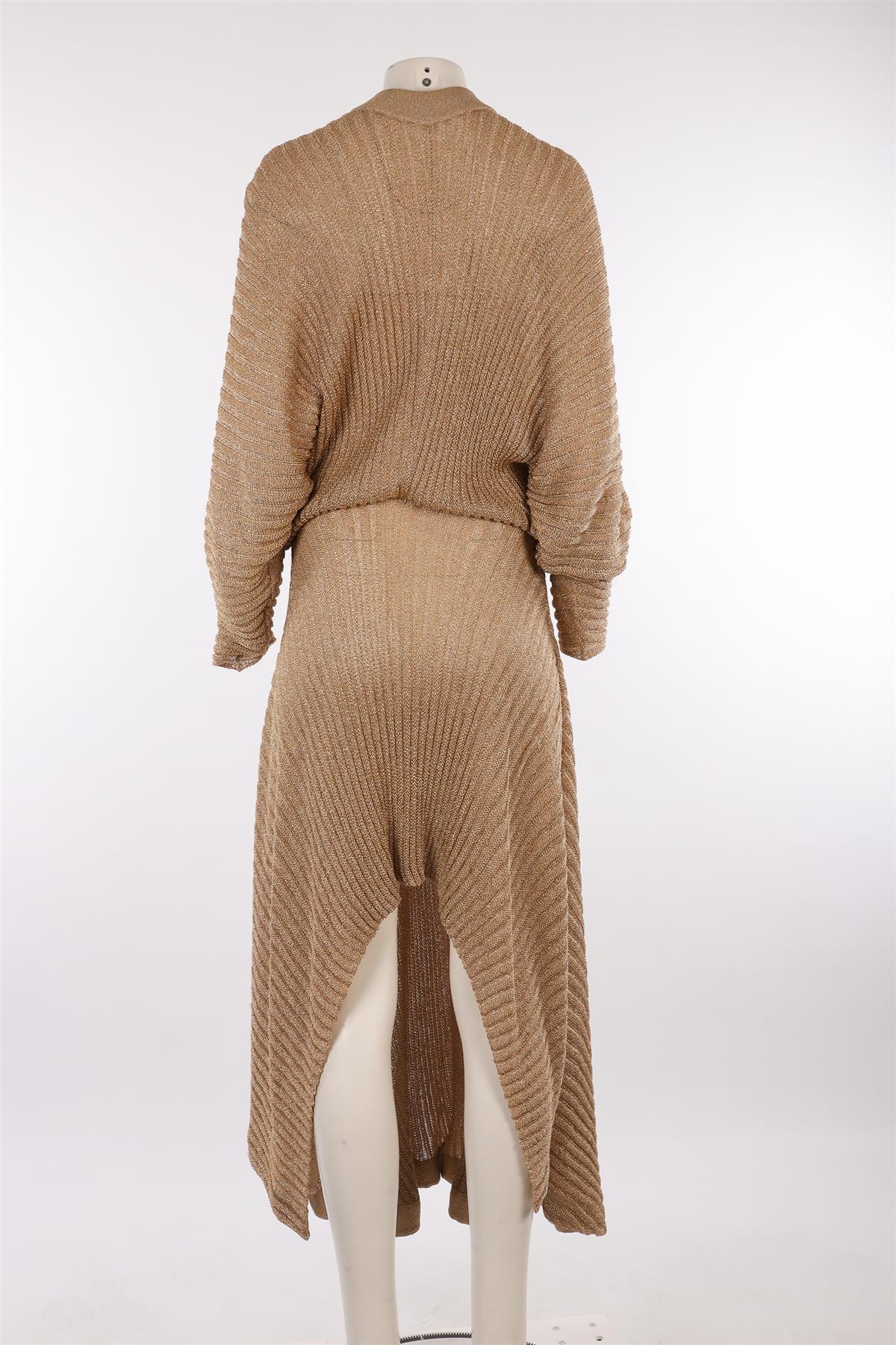 CHLOÉ GOLD KNIT MAXI DRESS SMALL