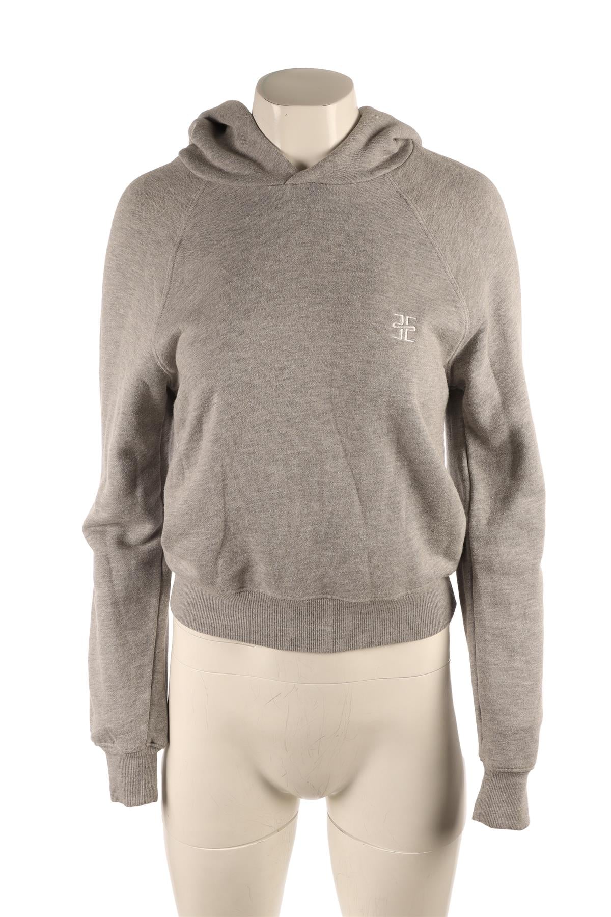ETERNE GREY COTTON HOODIE SMALL