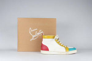 CHRISTIAN LOUBOUTIN WHITE MEN'S LOUIS LEATHER SNEAKERS EU 42 UK 8 US 9