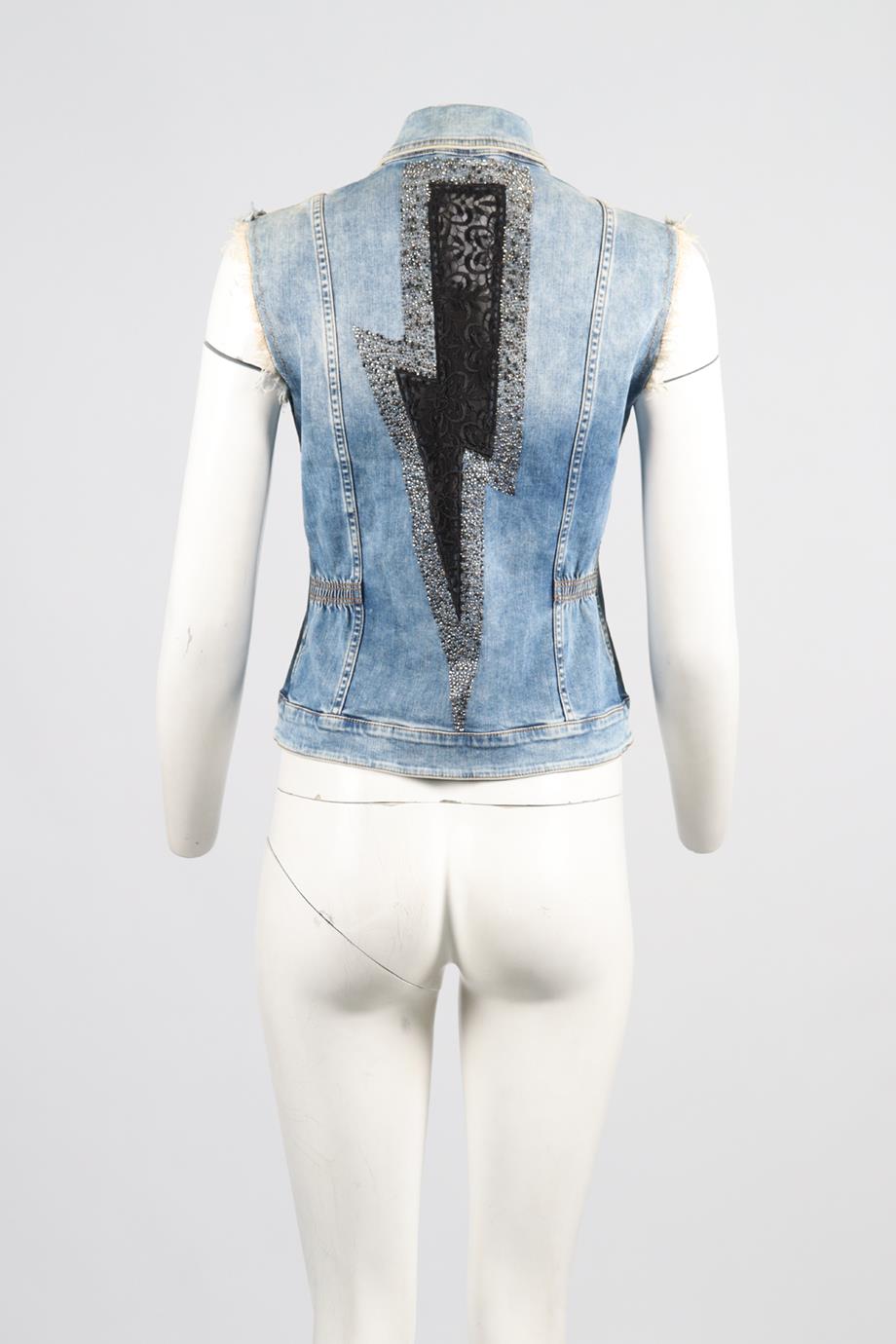 PHILIPP PLEIN DENIM GILET LARGE