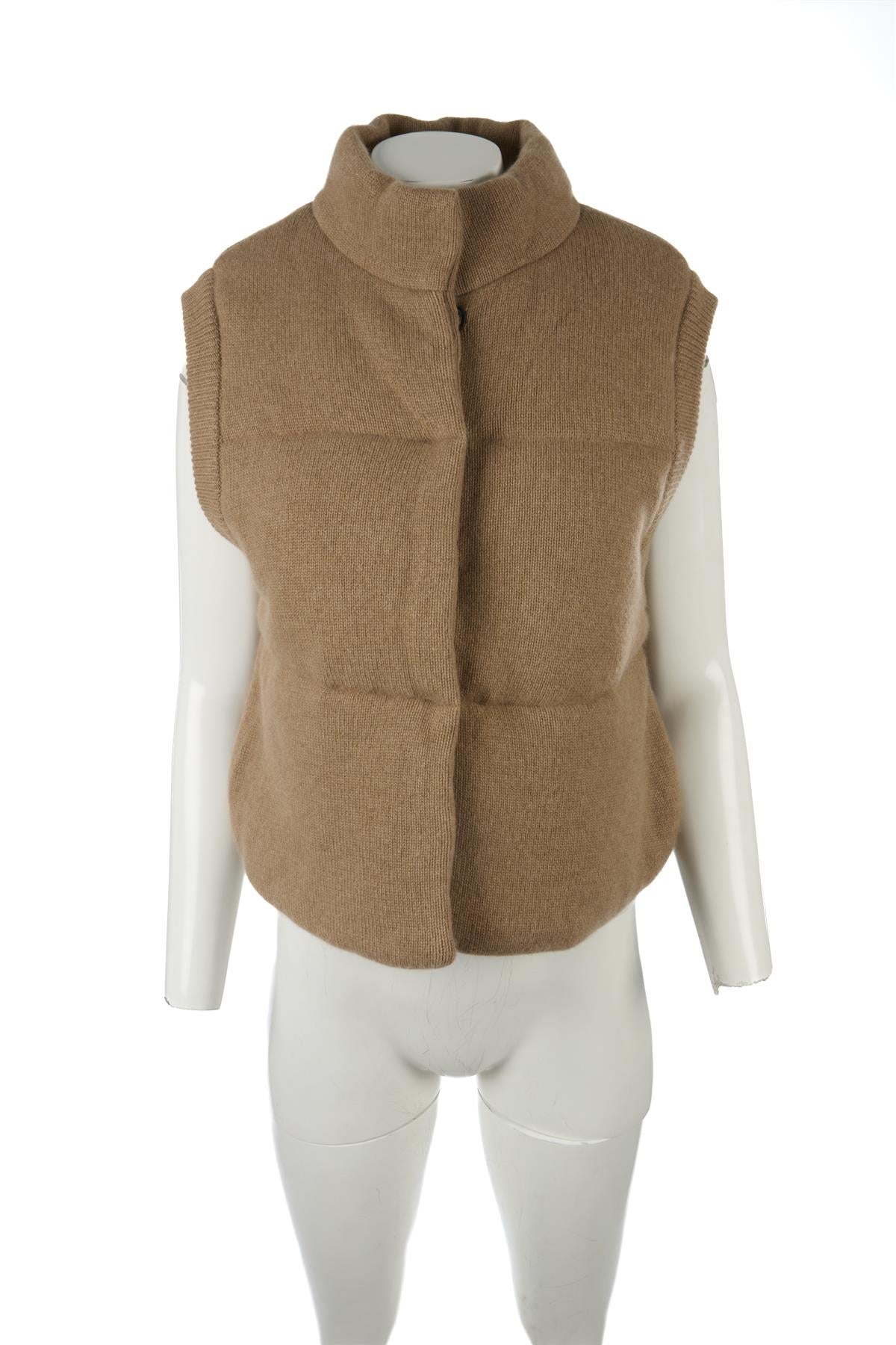 LE KASHA TAN MONTANA CASHMERE GILET ONE SIZE