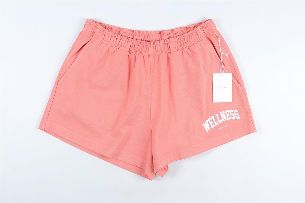 SPORTY & RICH ORANGE COTTON SHORTS MEDIUM