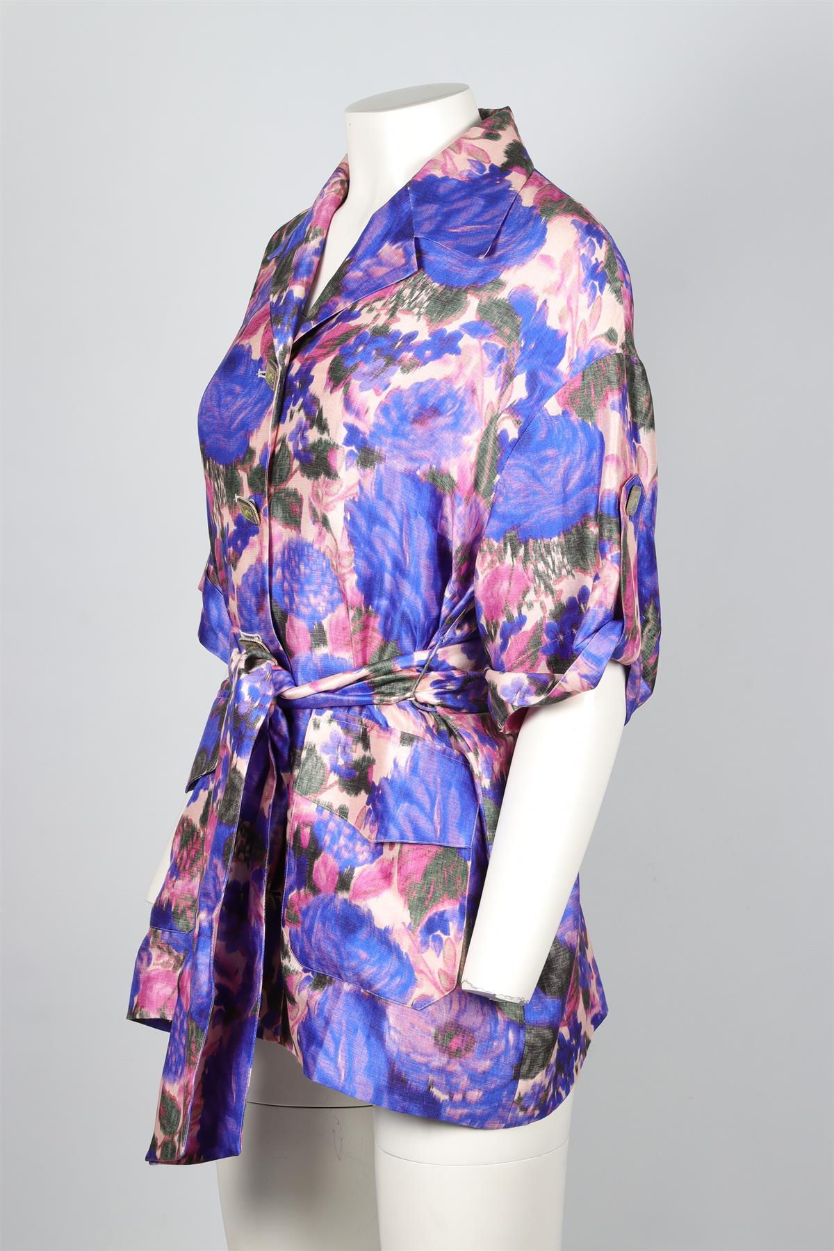 ZIMMERMANN PURPLE SILK SHIRT UK 8