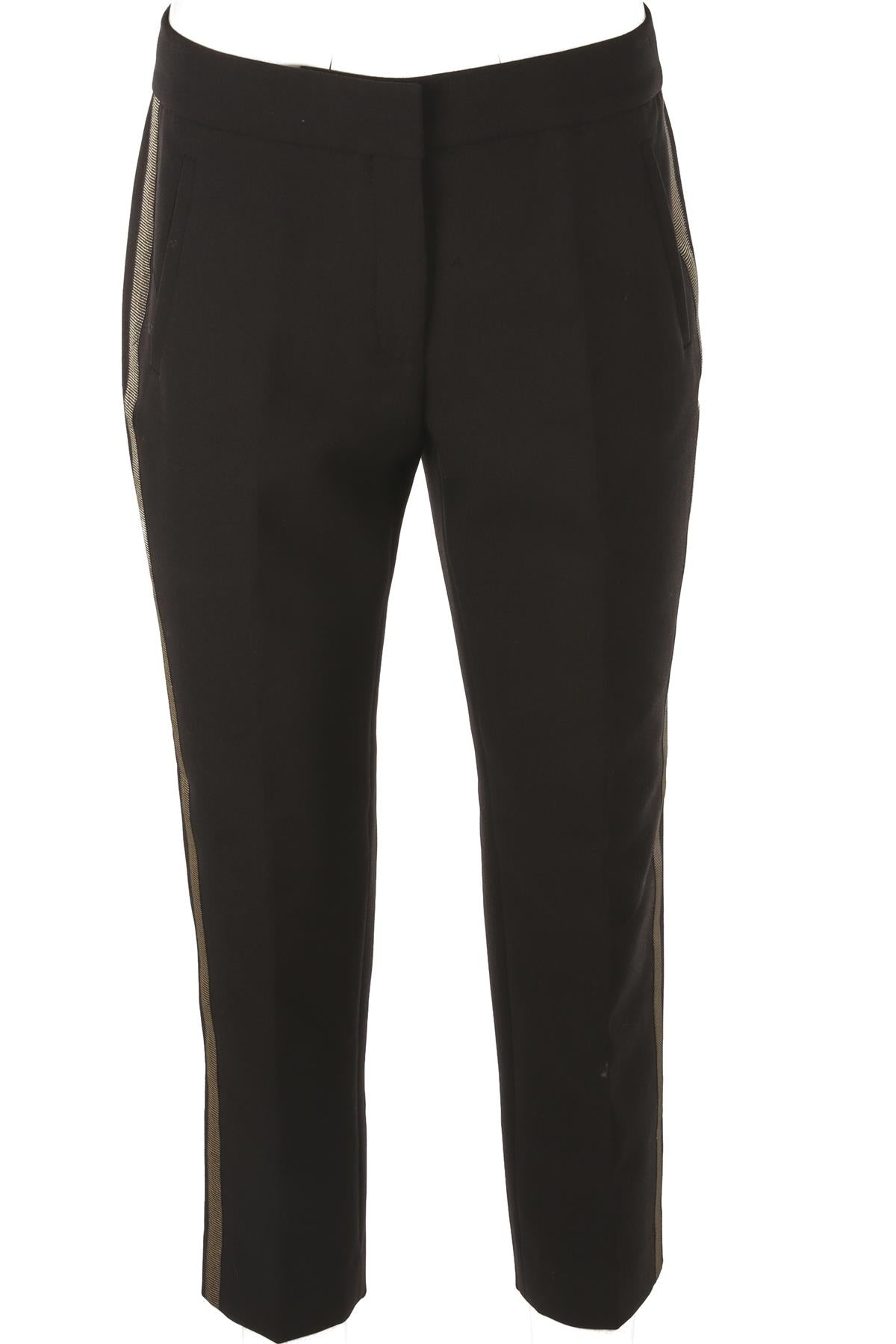 BLACK CREPE STRAIGHT LEG PANTS
