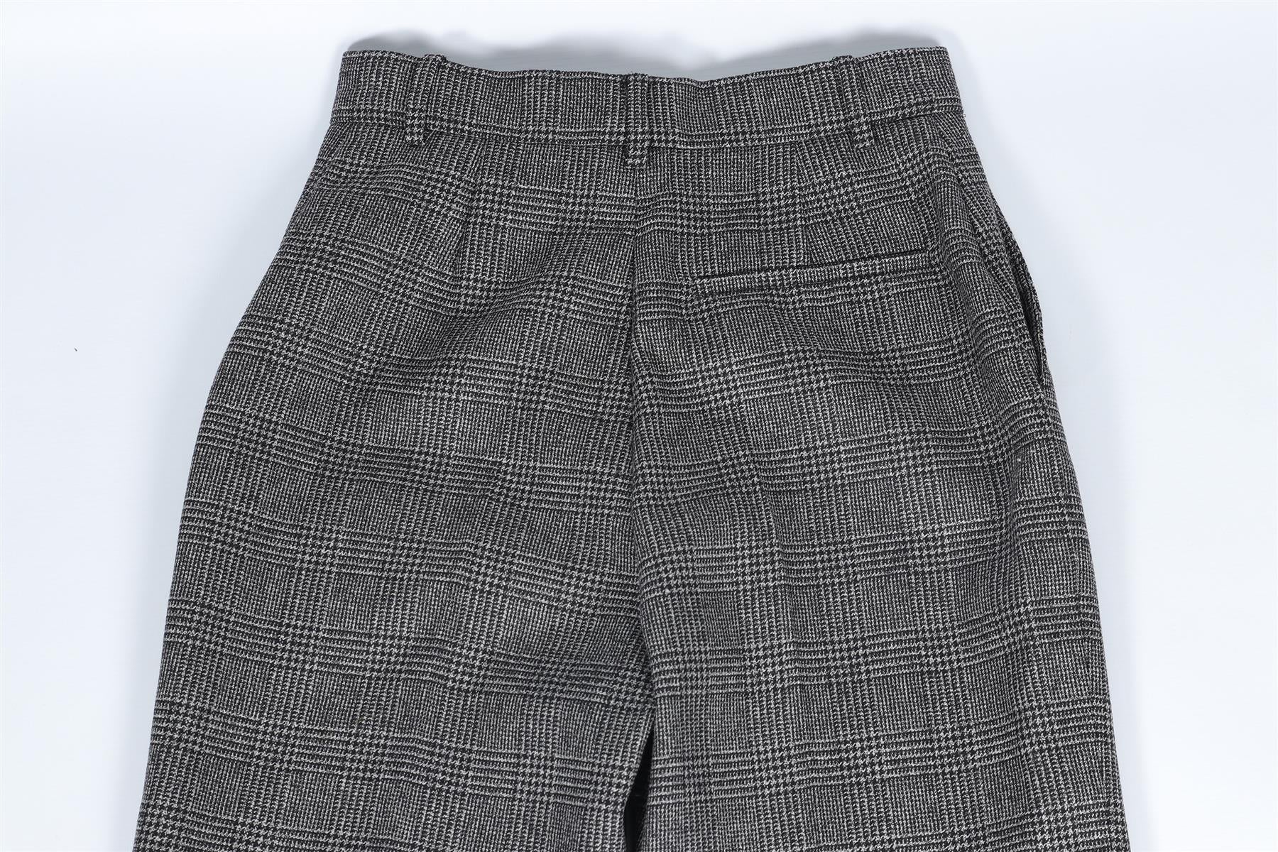 BALENCIAGA GREY WOOL STRAIGHT LEG PANTS FR 36 UK 8