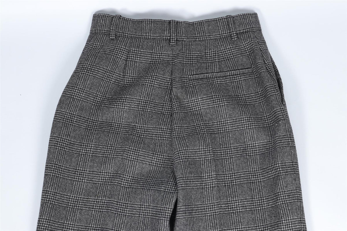 BALENCIAGA GREY WOOL STRAIGHT LEG PANTS FR 36 UK 8