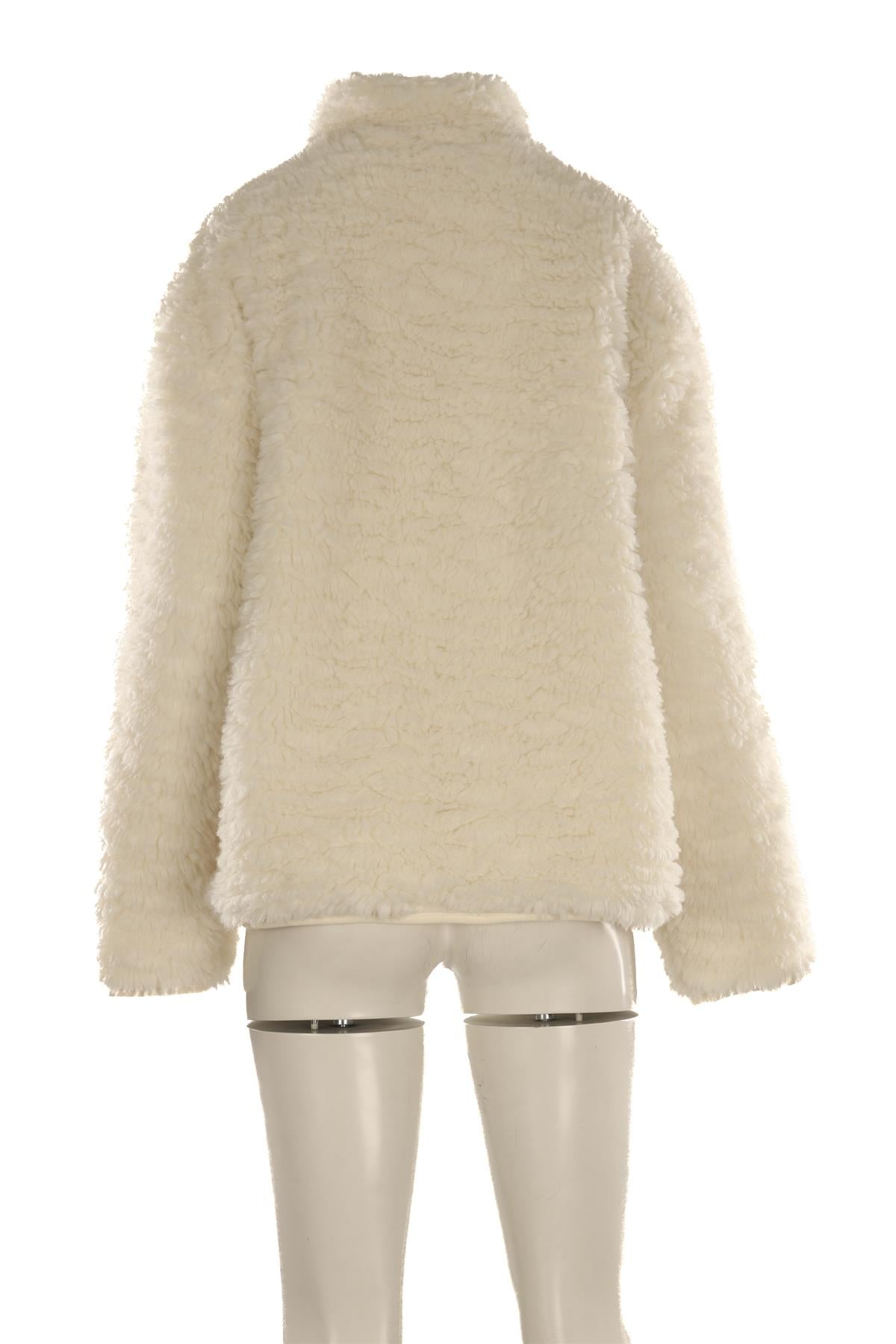 SKIMS WHITE FAUX FUR JACKET SMALL