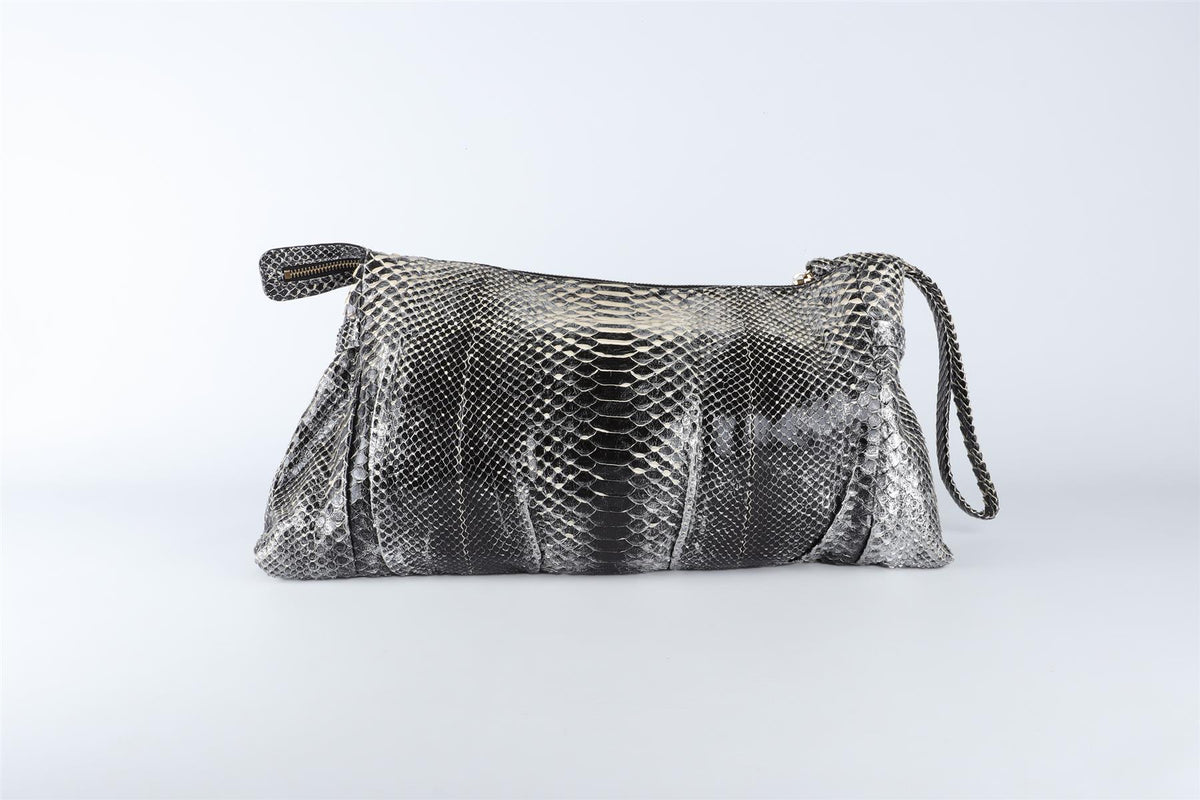 GUCCI BLACK HYSTERIA PYTHON CLUTCH