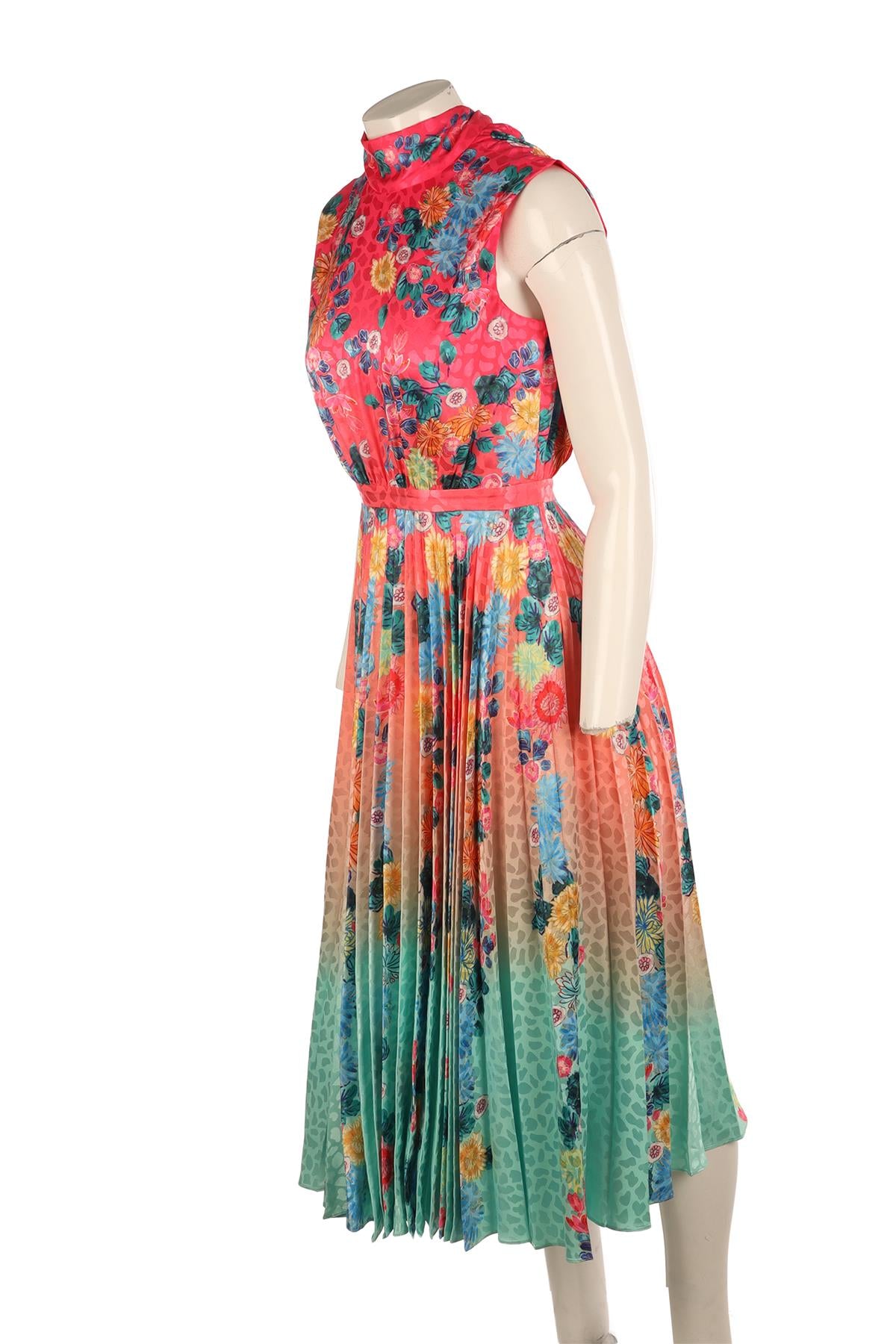 SALONI MULTI SILK MAXI DRESS UK 6