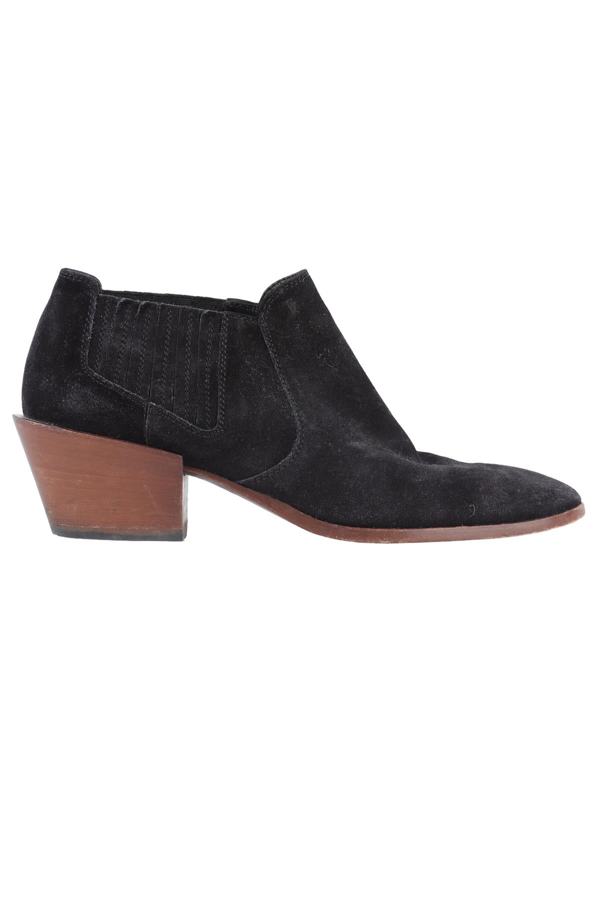 TOD'S BLACK SUEDE ANKLE BOOTS EU 38 UK 5 US 8