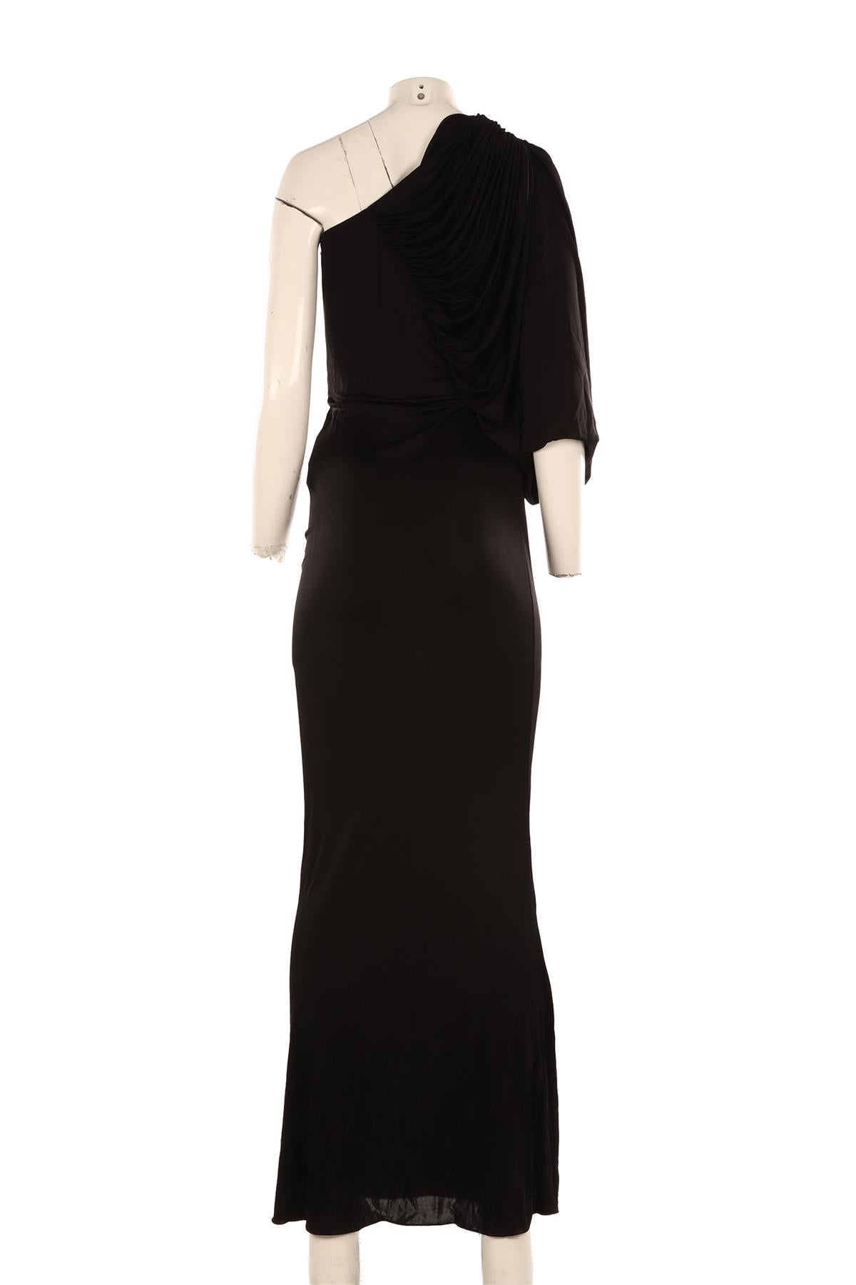 SAINT LAURENT BLACK JERSEY MAXI DRESS FR 38 UK 10
