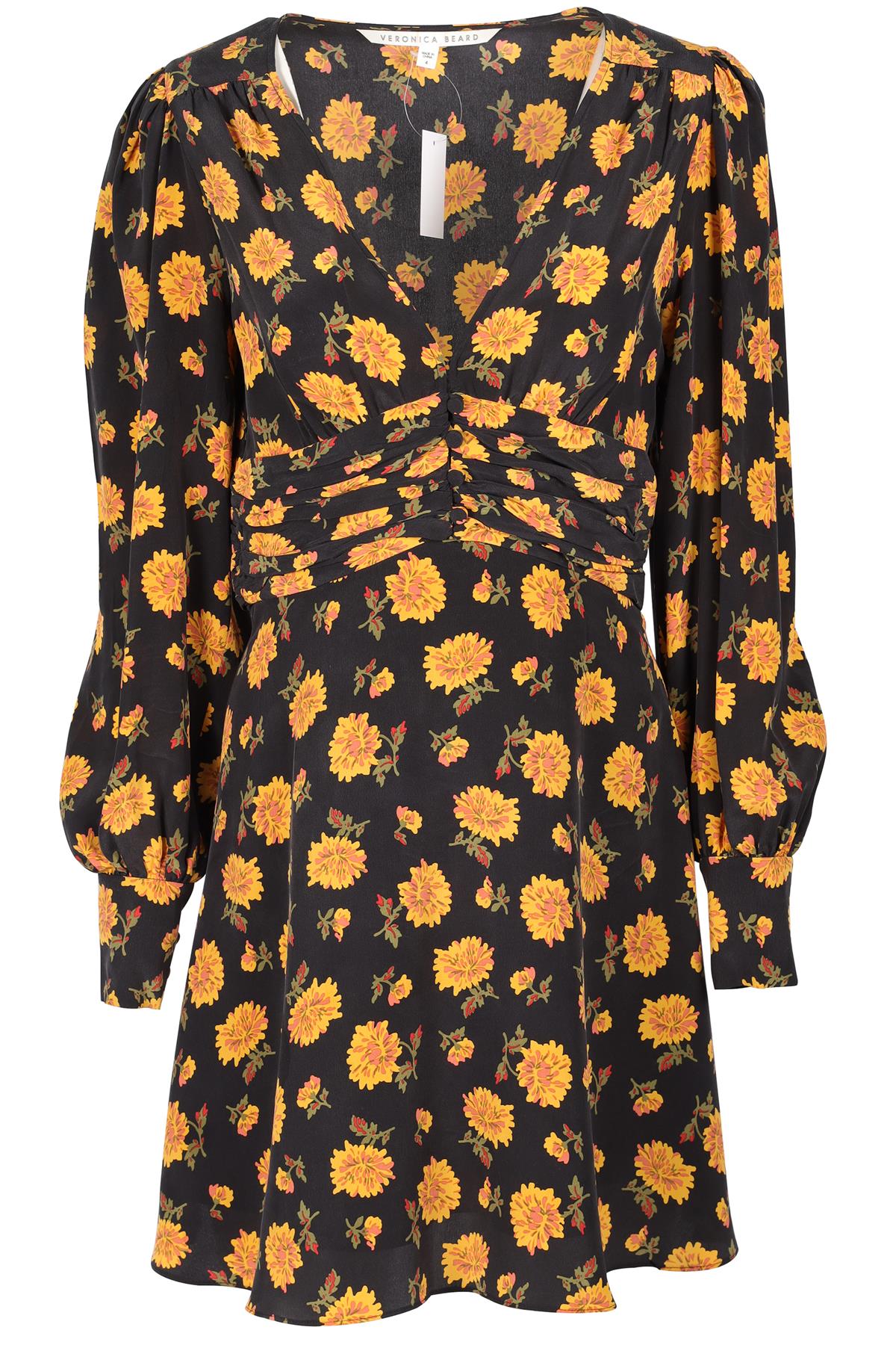 VERONICA BEARD BLACK SILK MINI DRESS US 4 UK 8