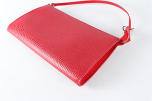 LOUIS VUITTON RED 2007 POCHETTE ACCESSOIRES EPI LEATHER SHOULDER BAG