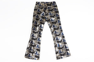 LA DOUBLEJ BLACK JACQUARD FLARED PANTS XSMALL