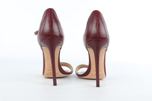 JIMMY CHOO BURGUNDY LEATHER SANDALS EU 38.5 UK 5.5 US 8.5