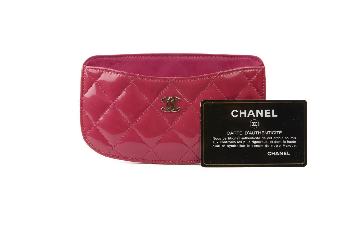 CHANEL PINK 2014 QUILTED PATENT LEATHER WALLET