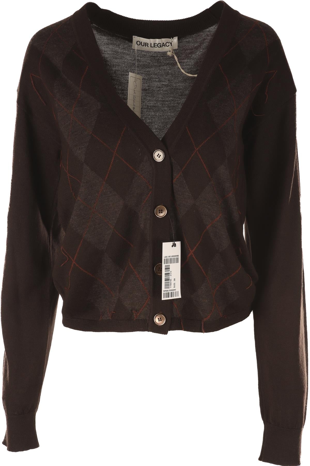 OUR LEGACY BROWN WOOL CARDIGAN FR 38 UK 10
