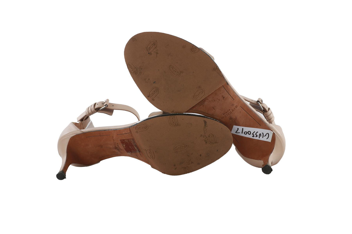 NUDE LEATHER SANDALS