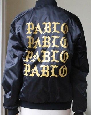 PABLO BLACK SATIN BOMBER JACKET MEDIUM