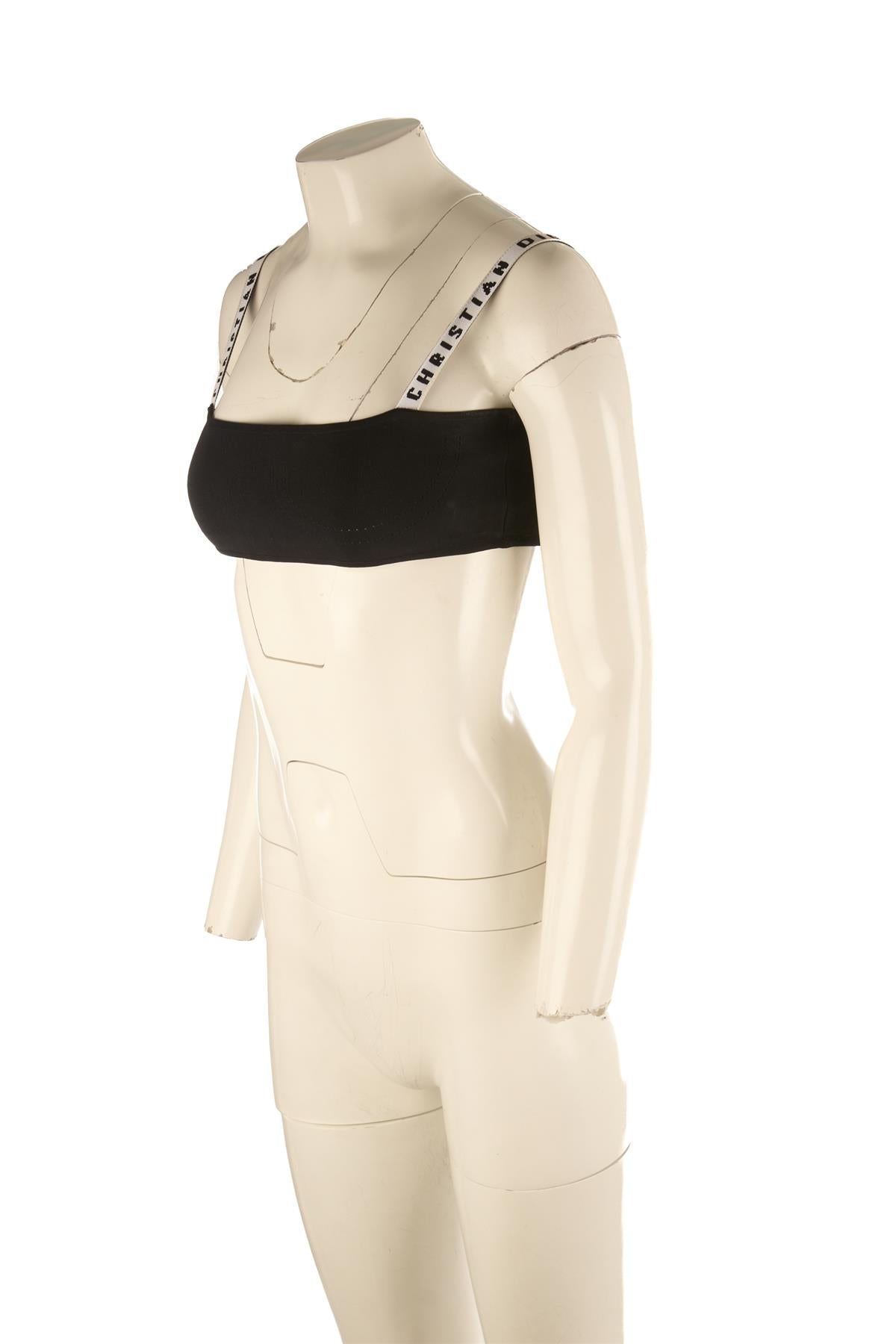 CHRISTIAN DIOR BLACK KNIT TOP SMALL