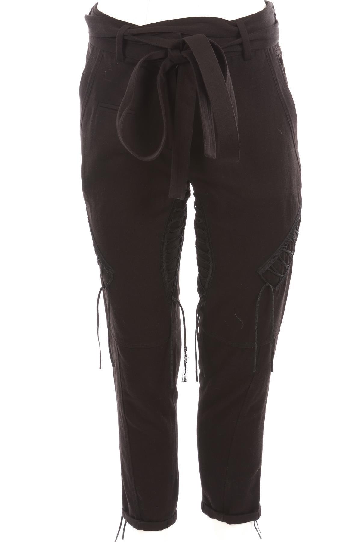 SAINT LAURENT BLACK COTTON CARGO PANTS FR 34 UK 6