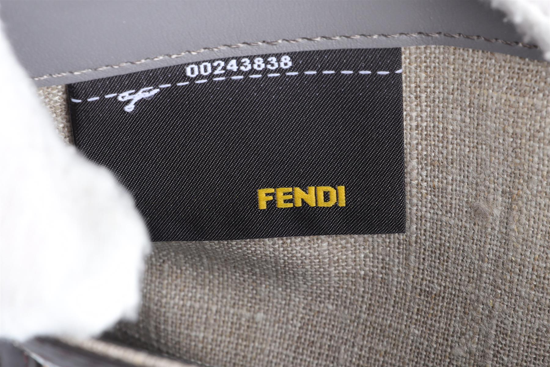 FENDI BUSTINA BROWN LEATHER CLUTCH