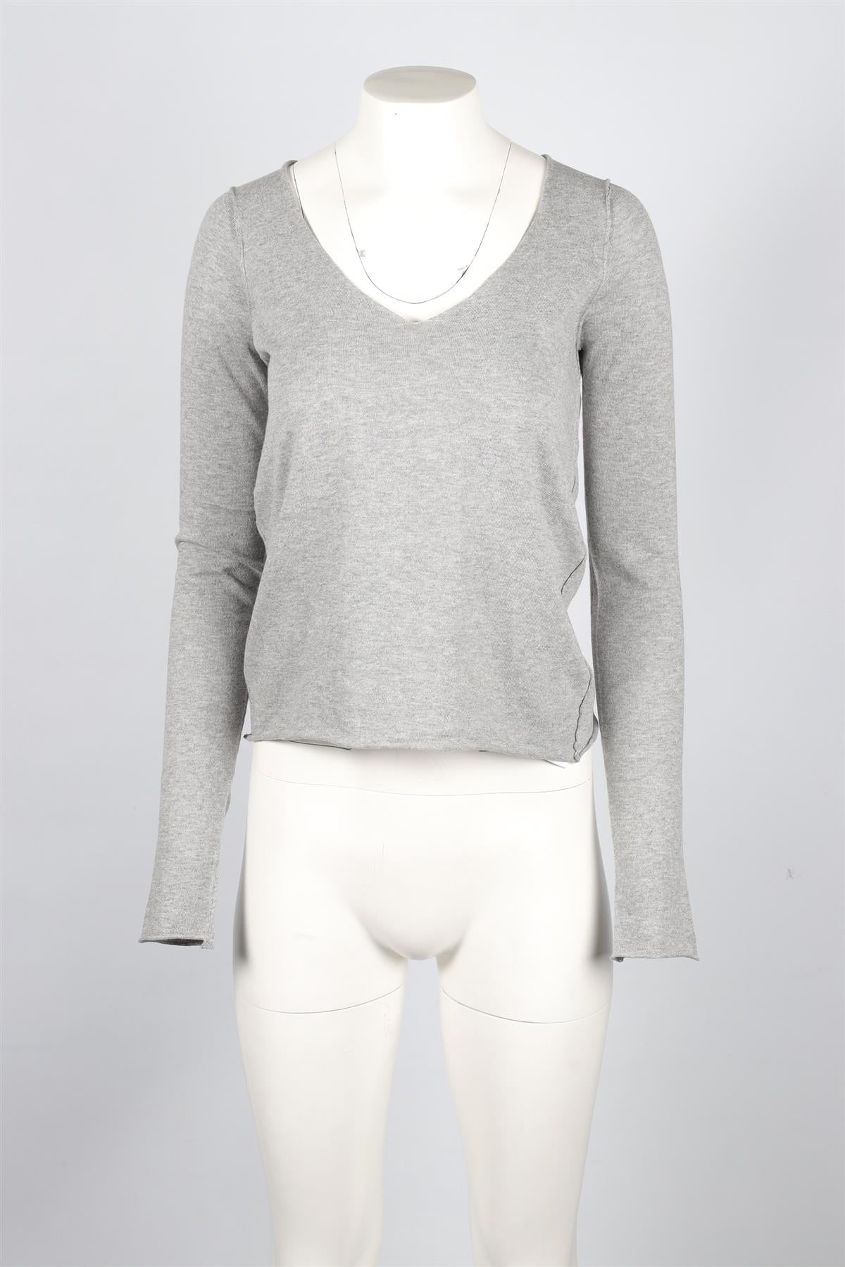 ZADIG & VOLTAIRE GREY COTTON SWEATER XSMALL