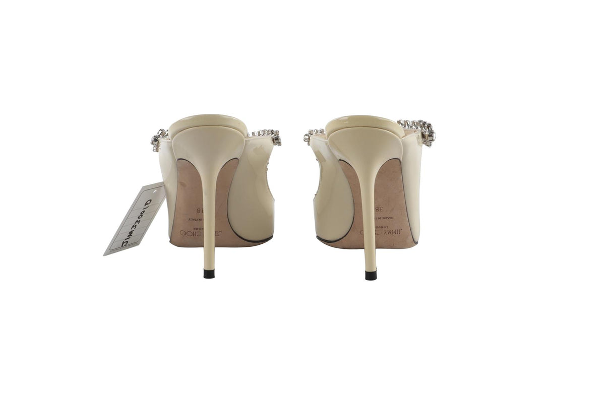 CREAM CRYSTAL AND PATENT LEATHER PUMPS