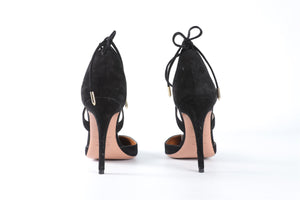 AQUAZZURA BLACK SUEDE PUMPS EU 37.5 UK 4.5 US 7.5